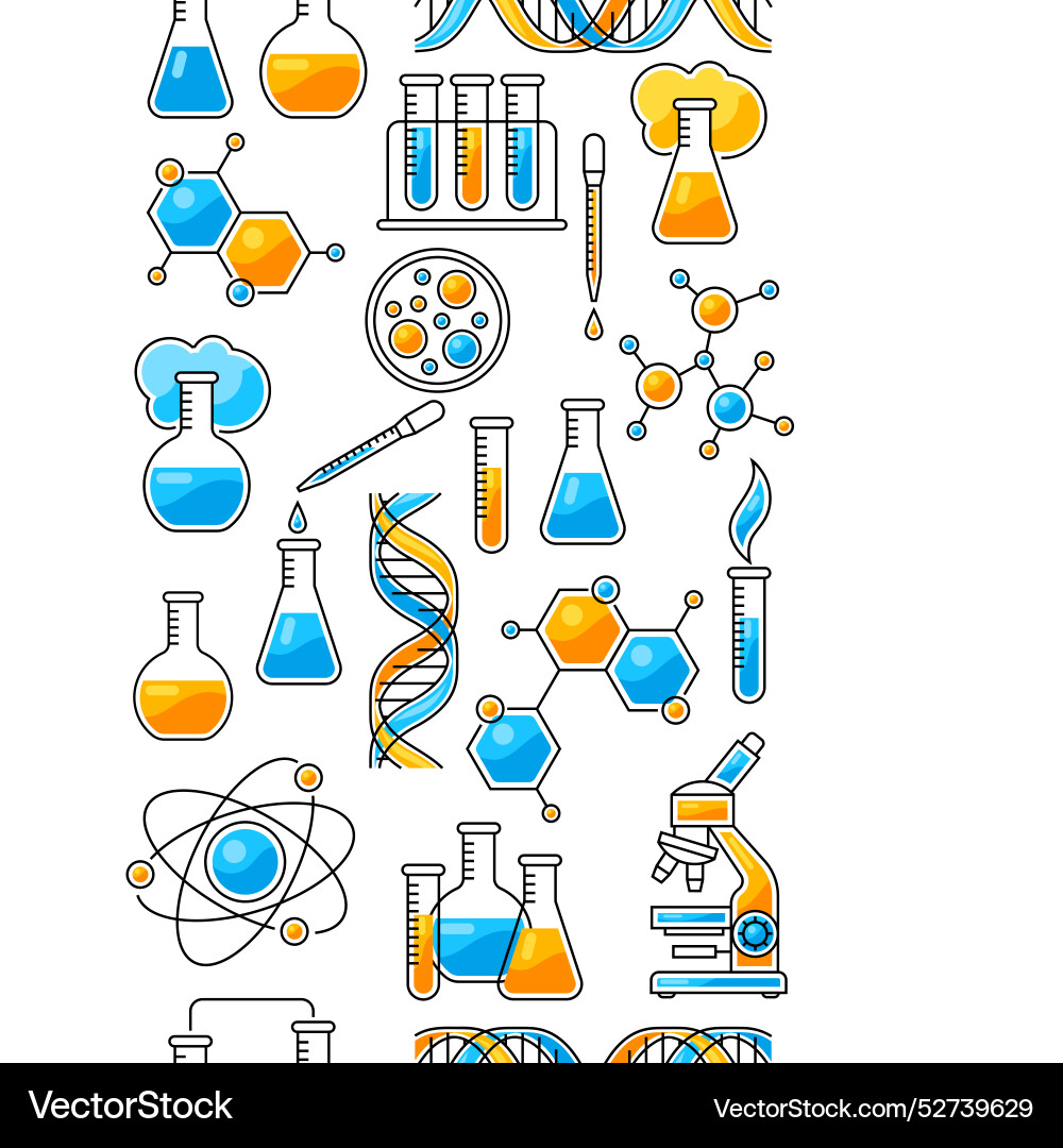 Pattern with science items medical concept image Vector Image