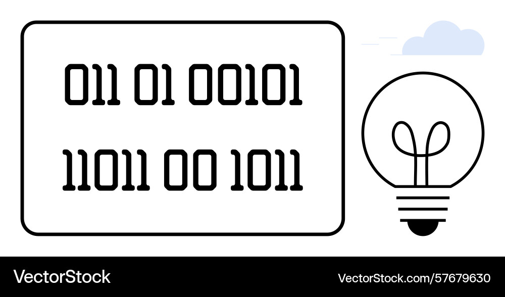 Binary code and light bulb representing coding Binary code and light bulb representing coding vector image