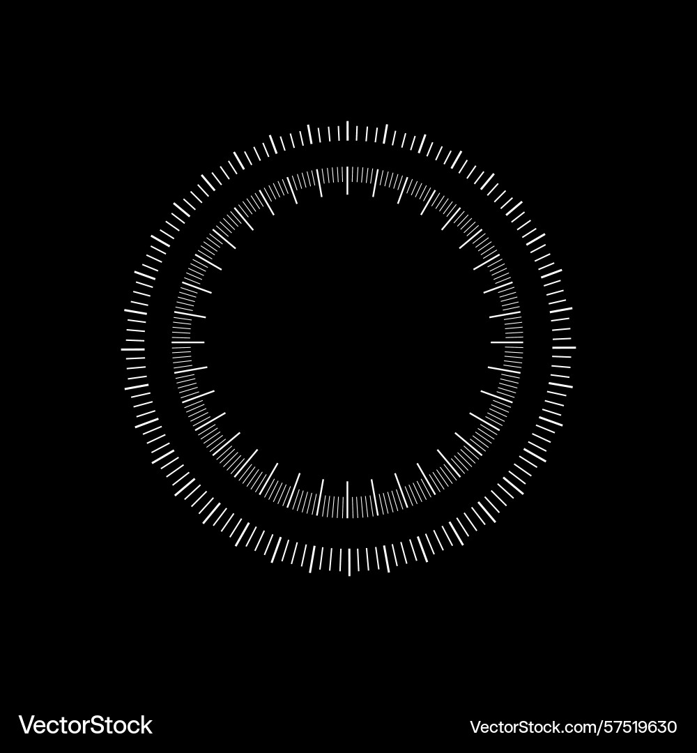 Circular measurement scale with precise radial Circular measurement scale with precise radial vector image