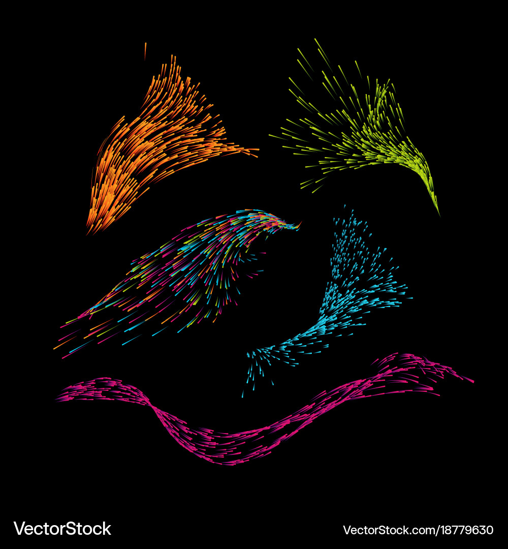 Multicolored Particle Flow vector image