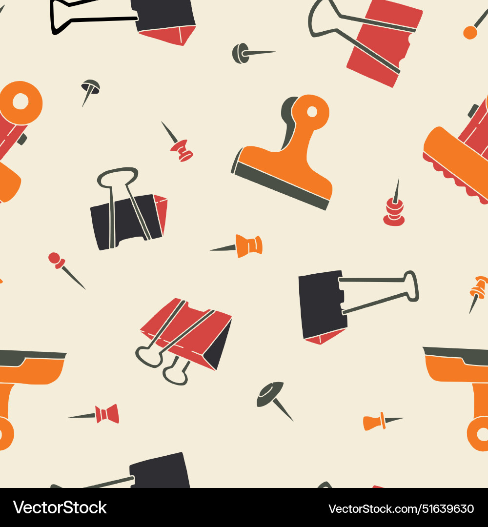 Paperclip pin button seamless pattern for print Vector Image