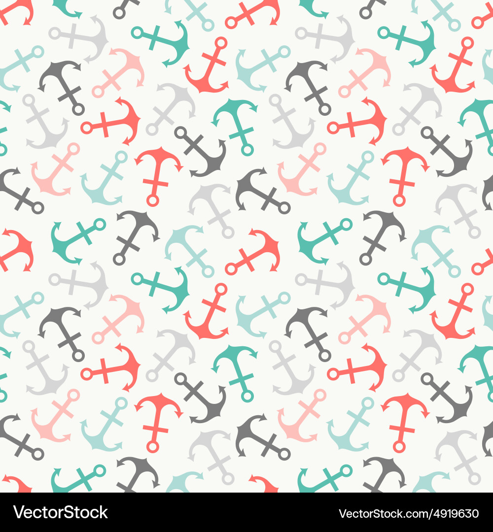 Seamless pattern of anchor shape and line vector image