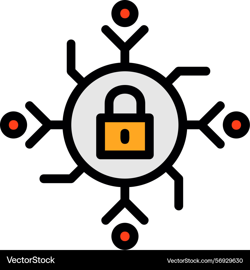 Secure connection line filled style icon design Vector Image