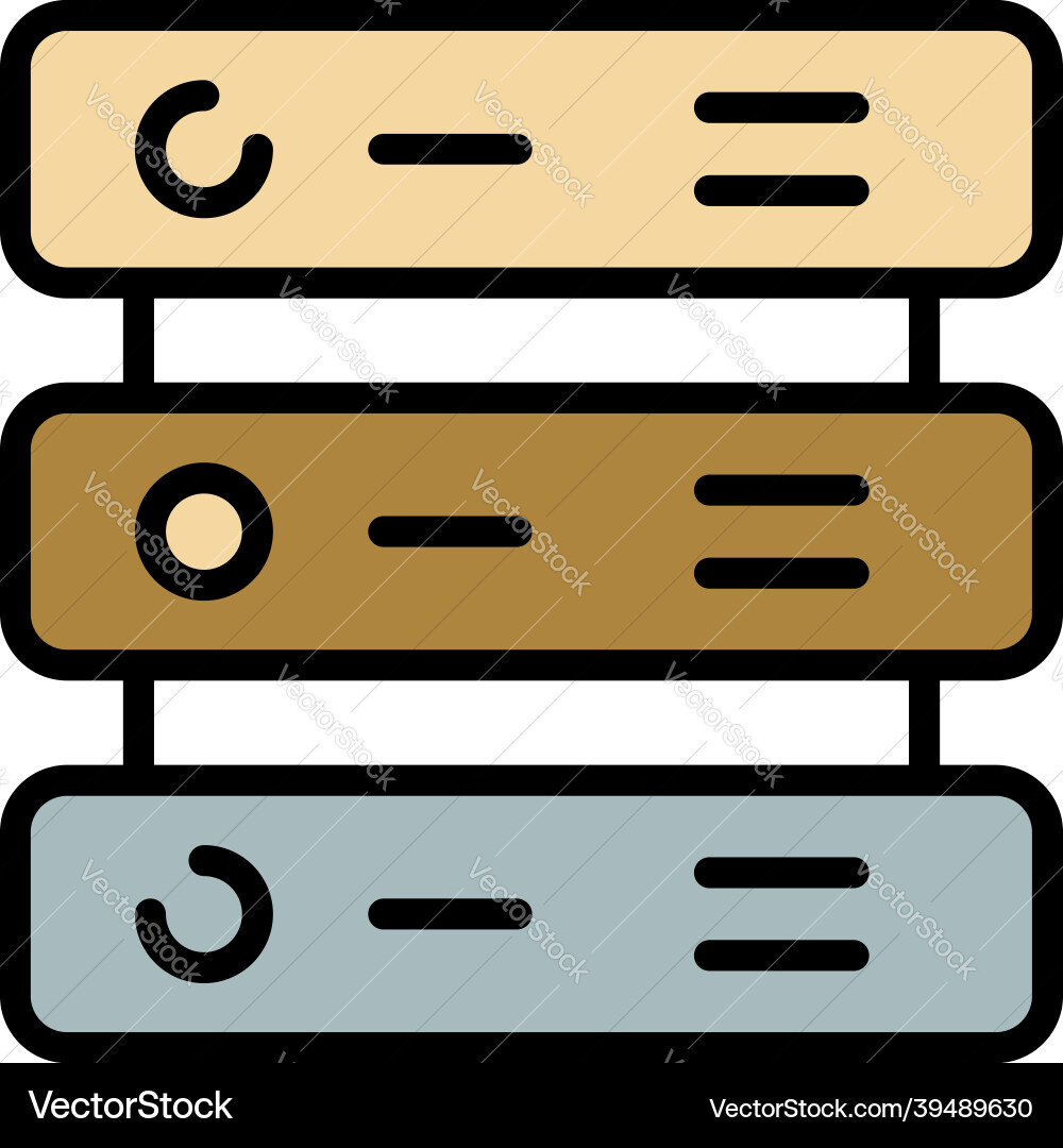 Server cluster icon color outline Server cluster icon color outline Vector Image