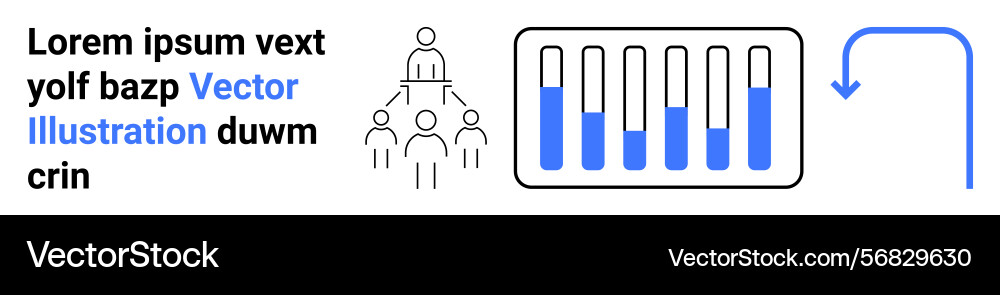 Team hierarchy dynamics with bar chart Team hierarchy dynamics with bar chart vector image