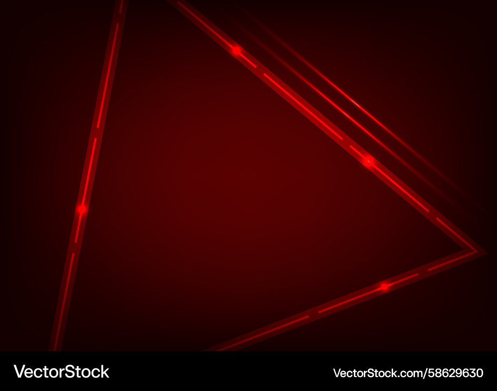 Tech triangle red line dark background Tech triangle red line dark background Vector Image