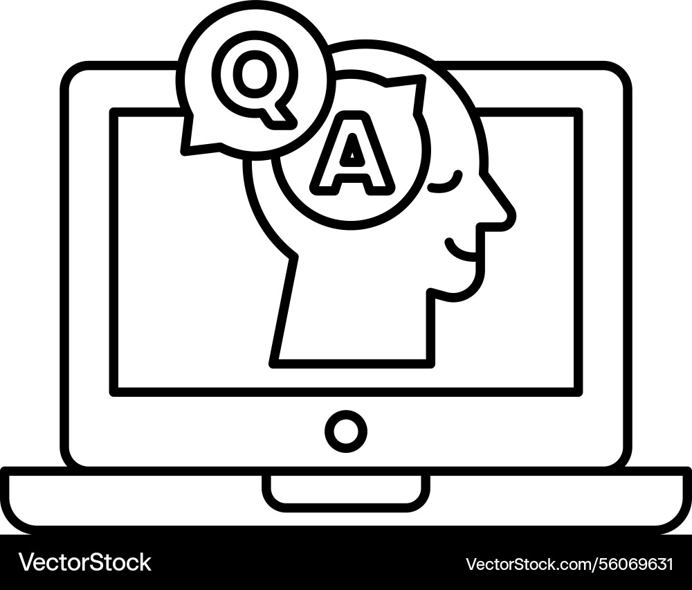 A computer screen with mans head A computer screen with mans head vector image