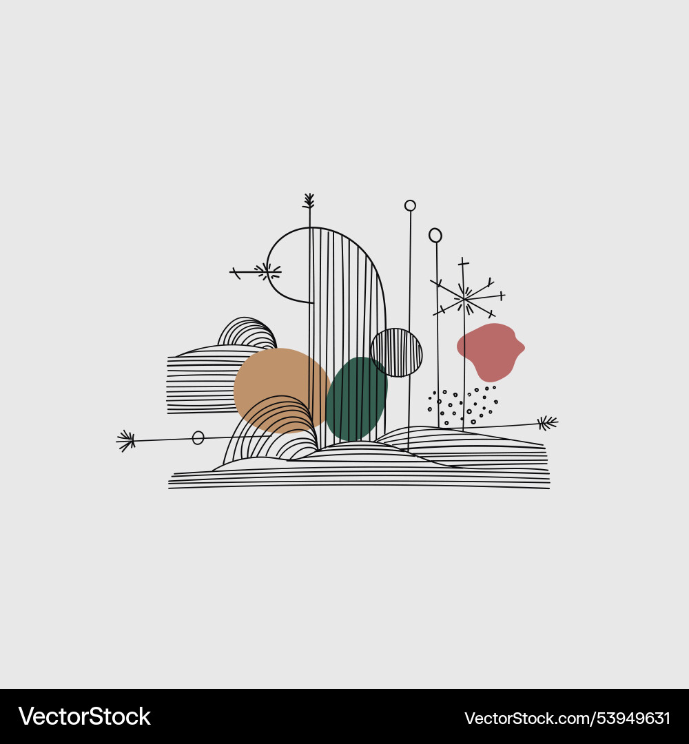 Abstraction with geometric elements and dots Abstraction with geometric elements and dots Vector Image