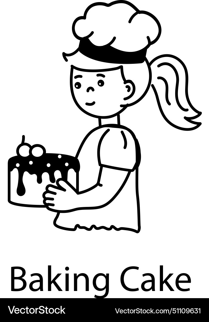 Baking cake Royalty Free Vector Image - VectorStock