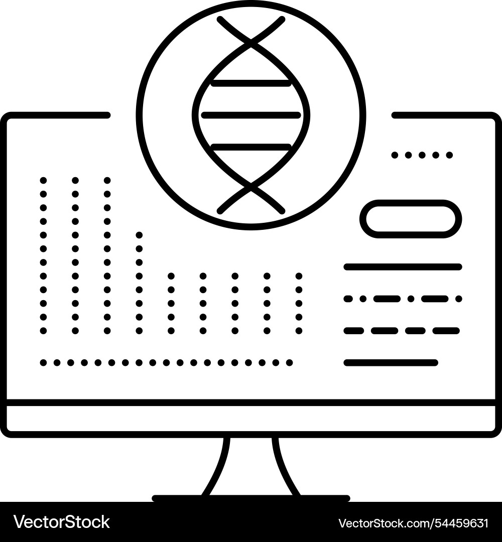 Bioinformatics cryptogenetics line icon Vector Image