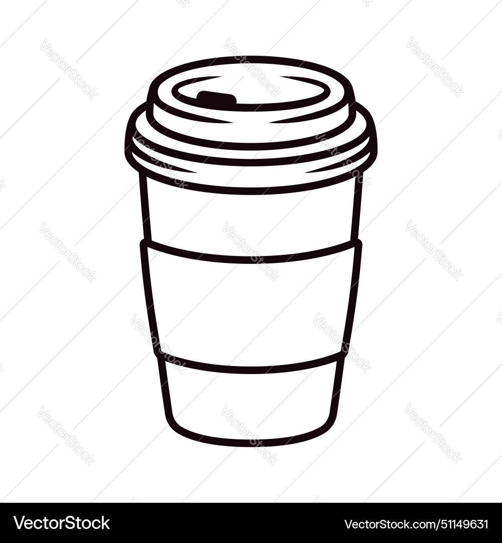 Coffee paper cup in monochrome Royalty Free Vector Image