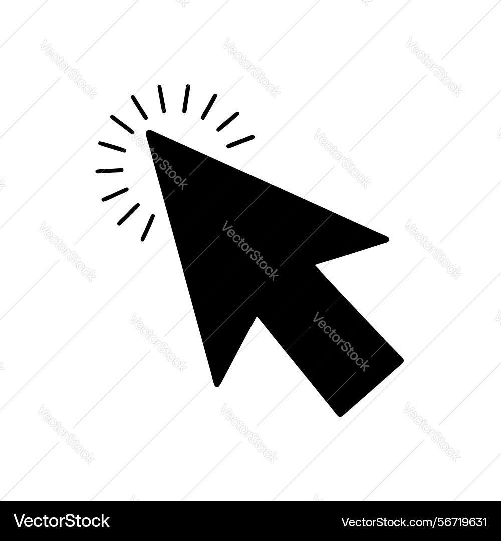 Cursor click action black arrow pointer Cursor click action black arrow pointer vector image