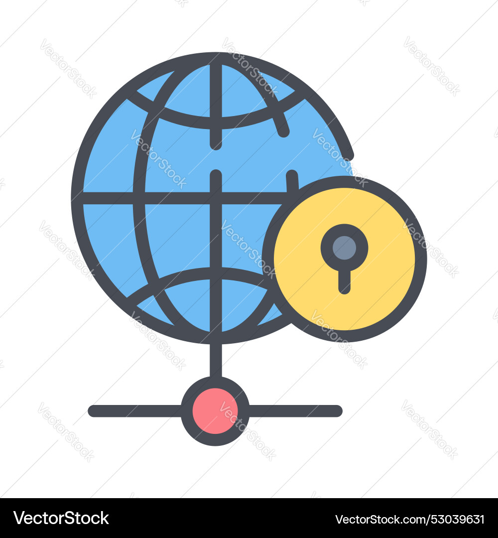Global network security wireless system vector image