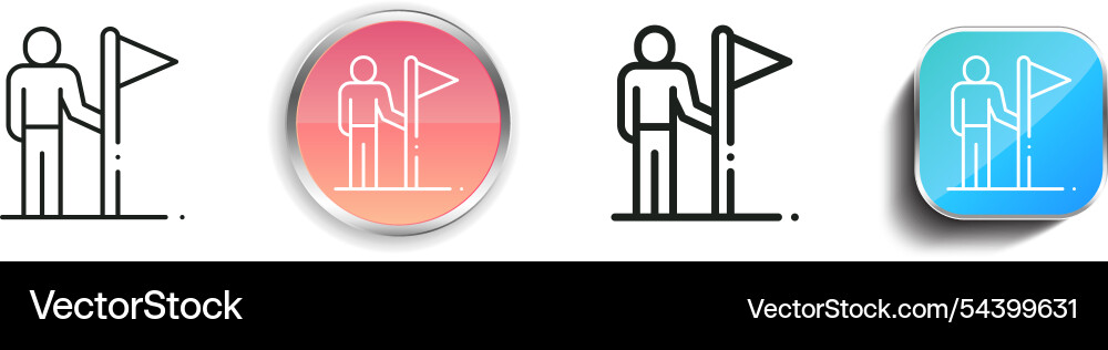 Goals icon thin linear regular and button style Goals icon thin linear regular and button style Vector Image