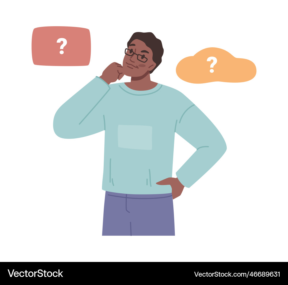 Man making choices between options Man making choices between options vector image