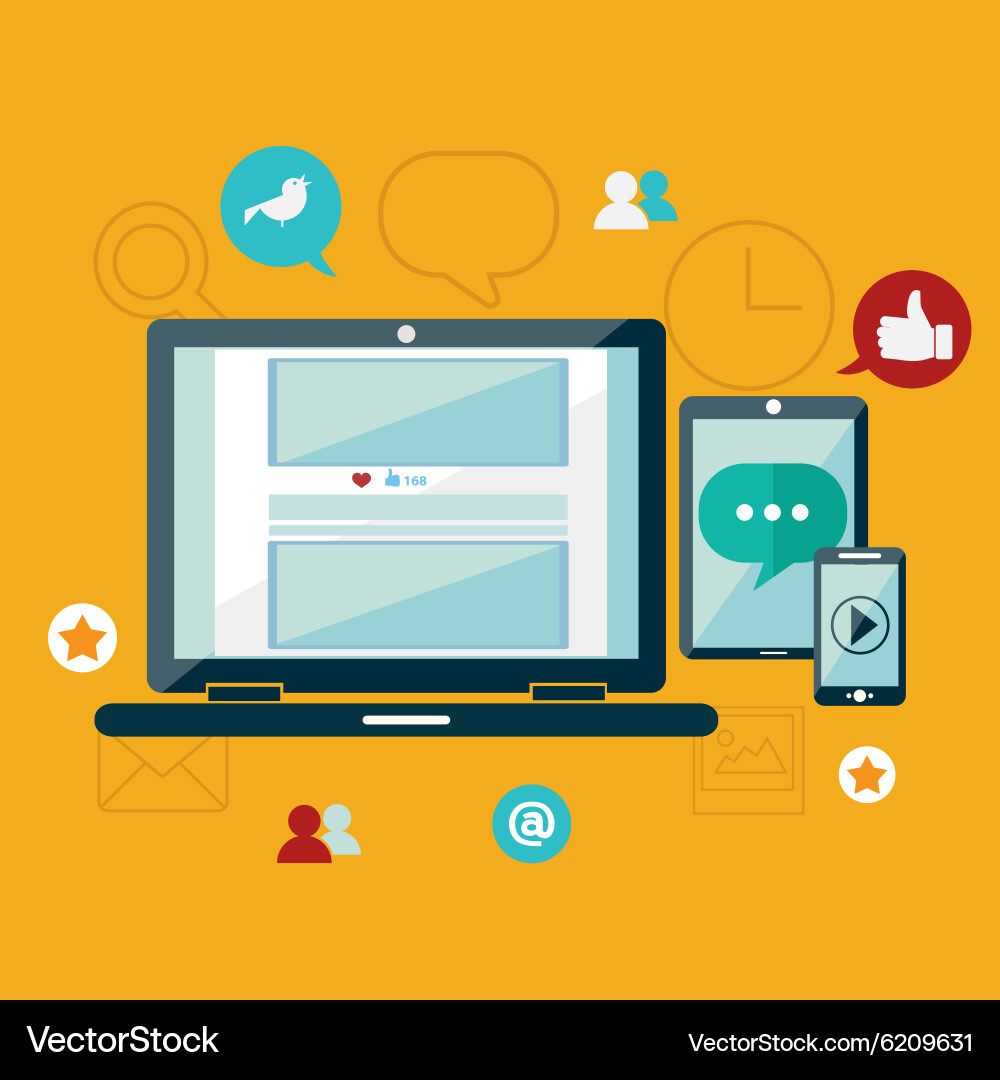 Mobile App & Website Icons Vector Image