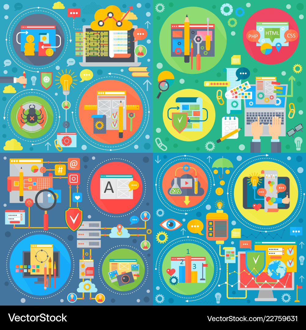 Trendy flat web design website Vector Image