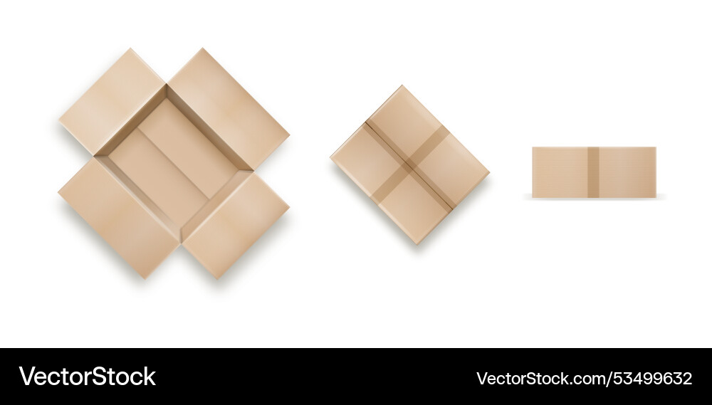 Box empty open and closed cardboard Box empty open and closed cardboard Vector Image