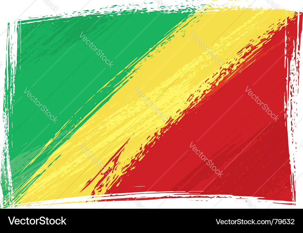 Grunge congo flag Vector Image