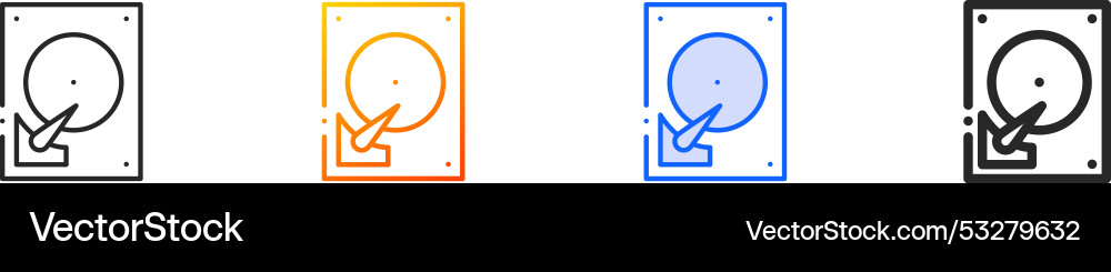 Hard disk drive iconthin linear gradient blue Hard disk drive iconthin linear gradient blue vector image
