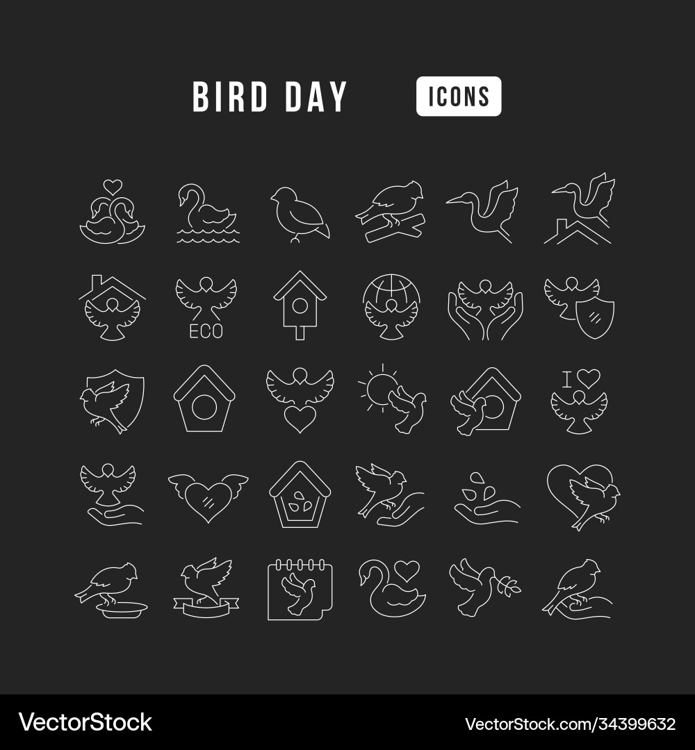 Line icons bird day Line icons bird day vector image