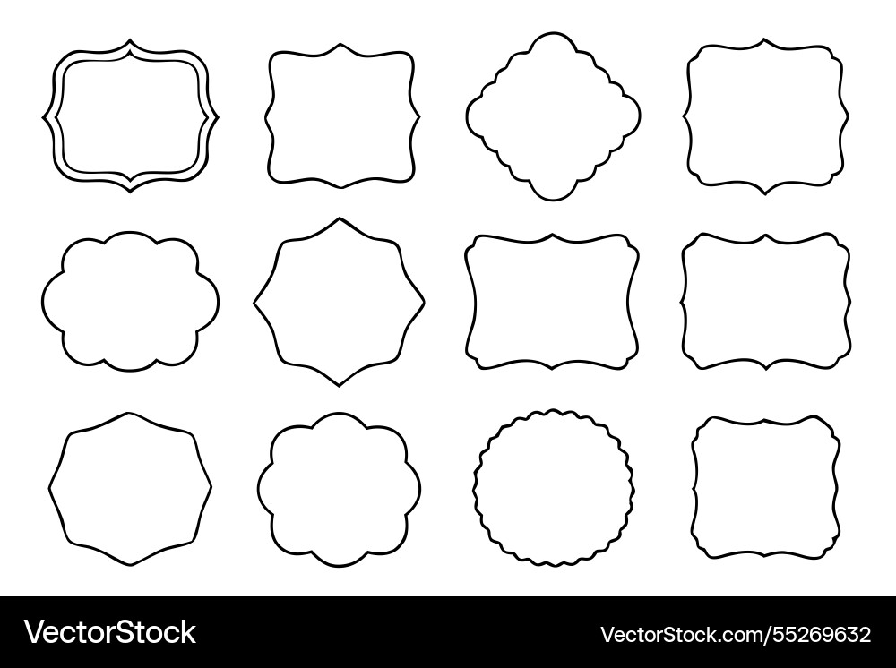 Pencil scribble sketch pattern frames set Pencil scribble sketch pattern frames set vector image