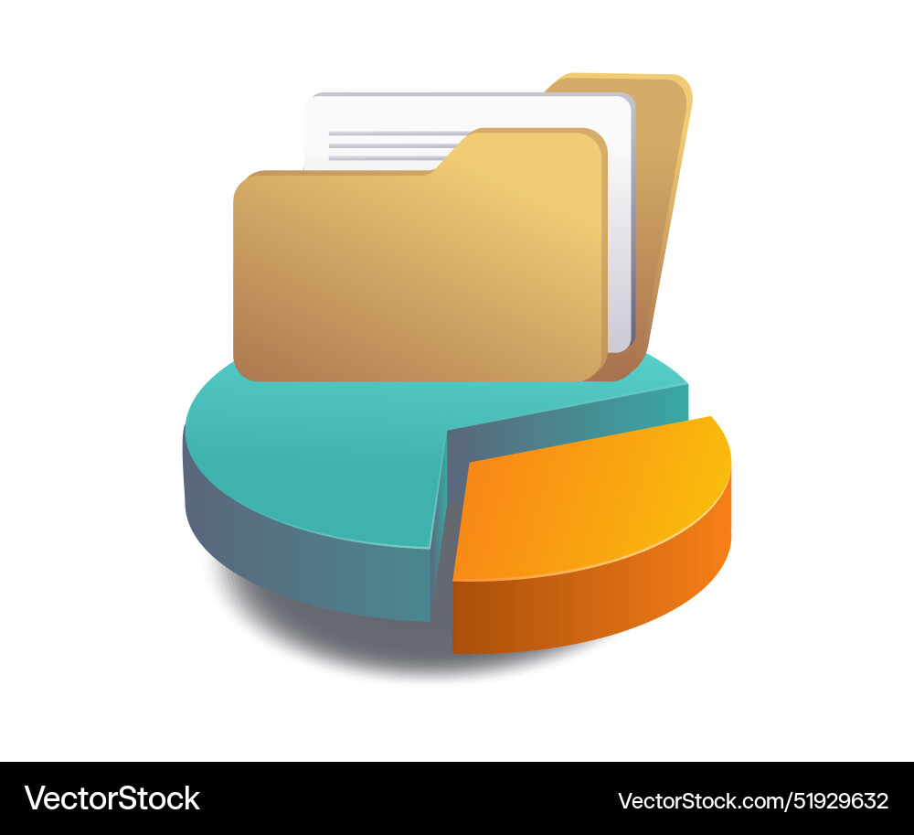 Percentage analysis of data storage on server Percentage analysis of data storage on server vector image