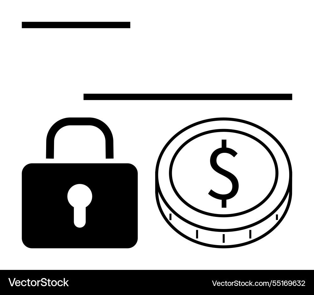 Secure financial transactions concept with lock Secure financial transactions concept with lock vector image