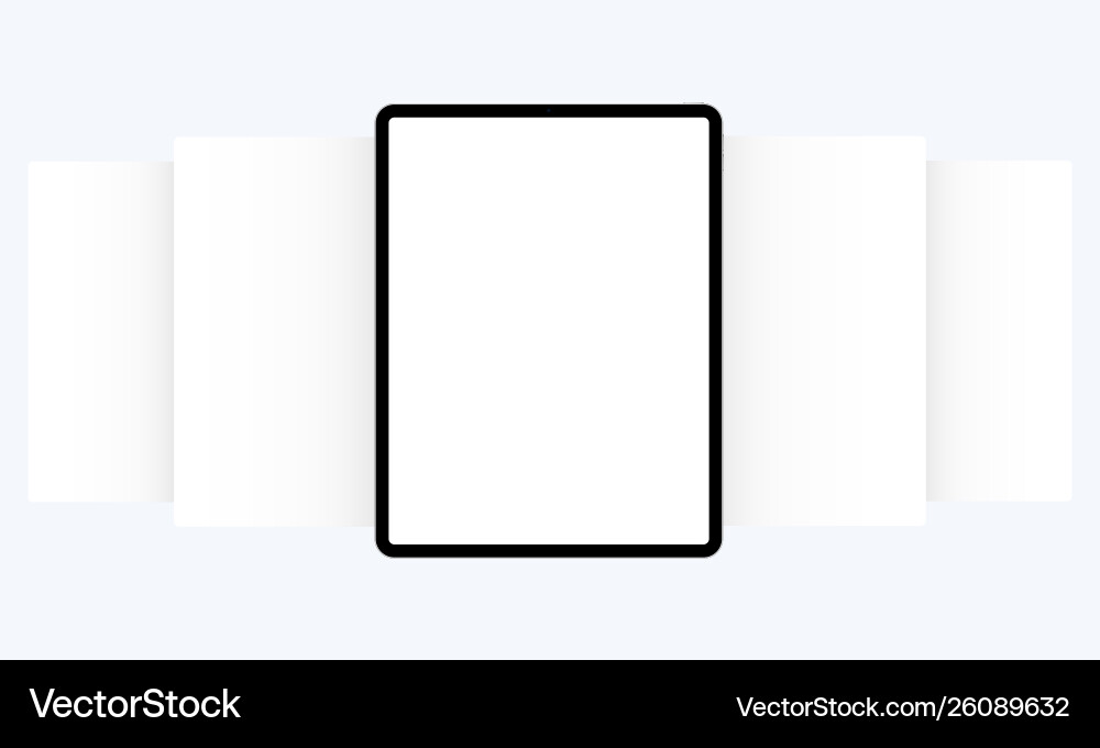 Tablet computer mockup with wireframing pages Tablet computer mockup with wireframing pages vector image