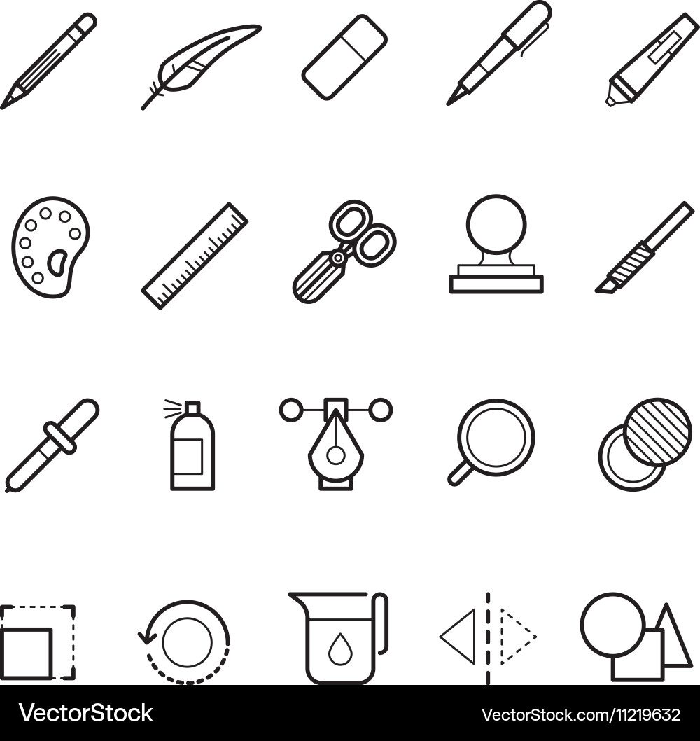 Text Editor & Drawing Tools Icons vector image