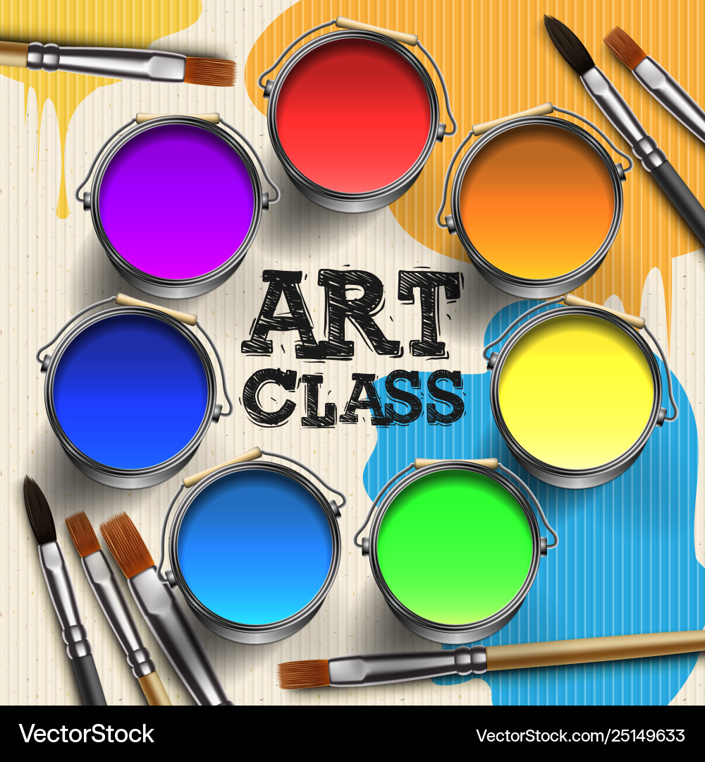 Art class workshop template design kids craft Vector Image