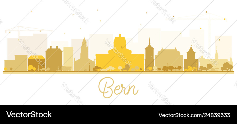 Bern Schweiz Stadt Skyline mit goldenen Bern Schweiz Stadt Skyline mit goldenen vektorbild