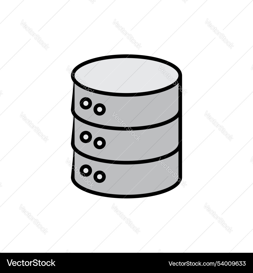 Database icon isolated on white background vector image