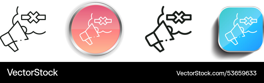Disseminate icon thin linear regular and button vector image