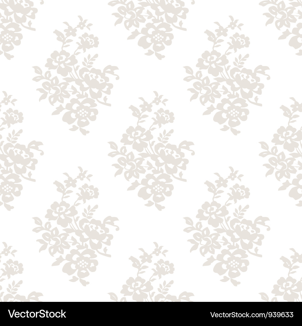 Elegant Light Floral Wallpaper vector image