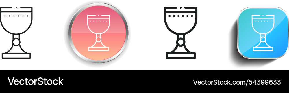 Goblet icon thin linear regular and button style Goblet icon thin linear regular and button style Vector Image