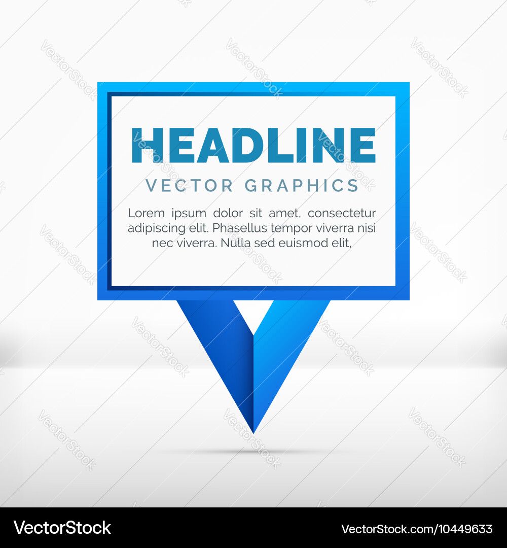 Pointer label graphics blue color Vector Image