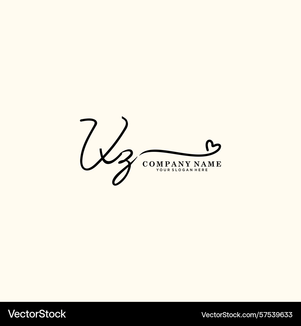 Signature style vz initial logos initials logo Vector Image