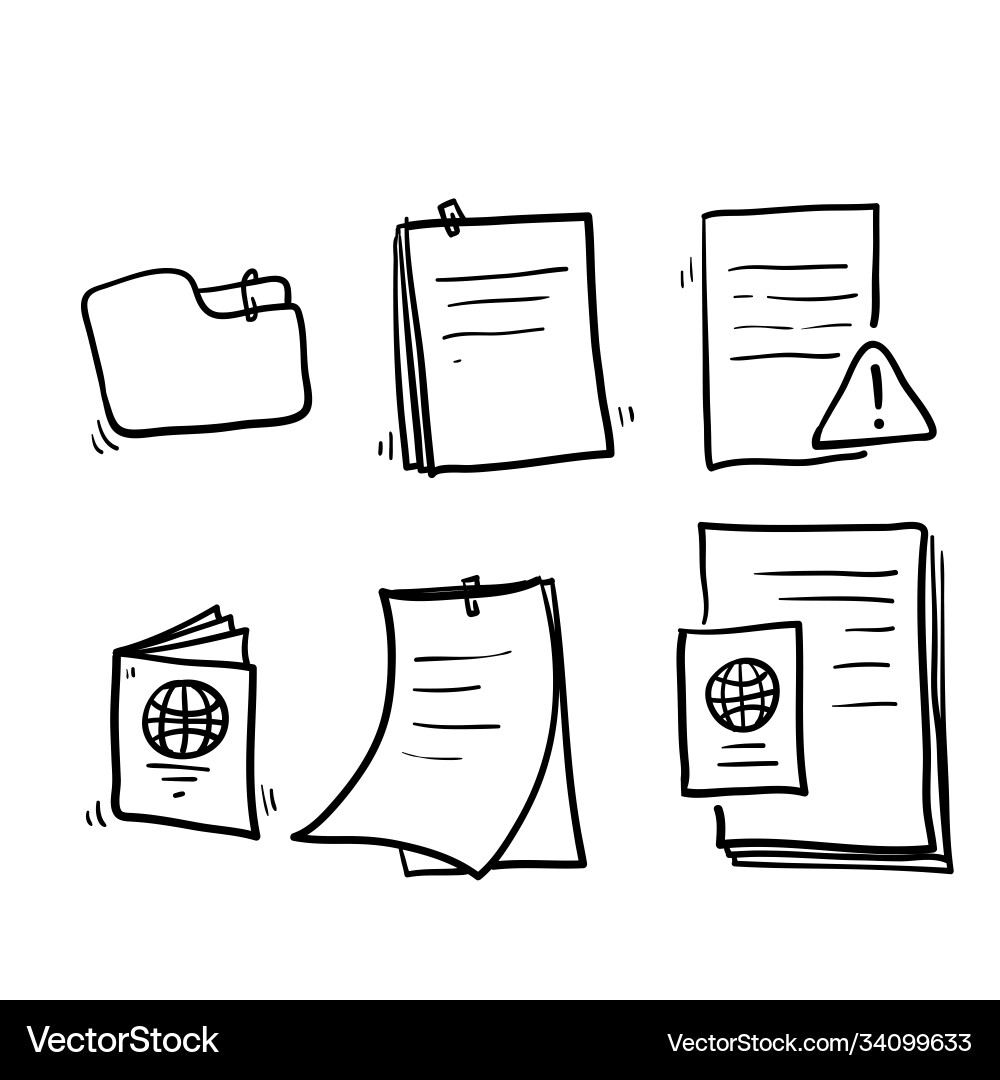 Simple set documents related line icons Simple set documents related line icons vector image