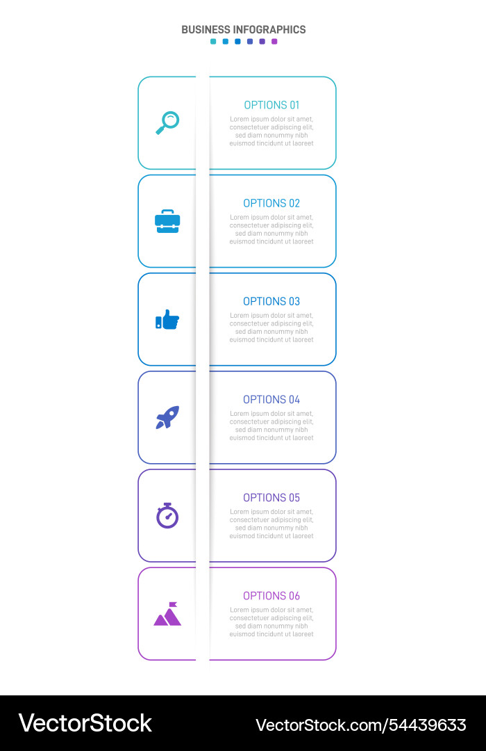 Six Stage Progress Timeline Vector Image