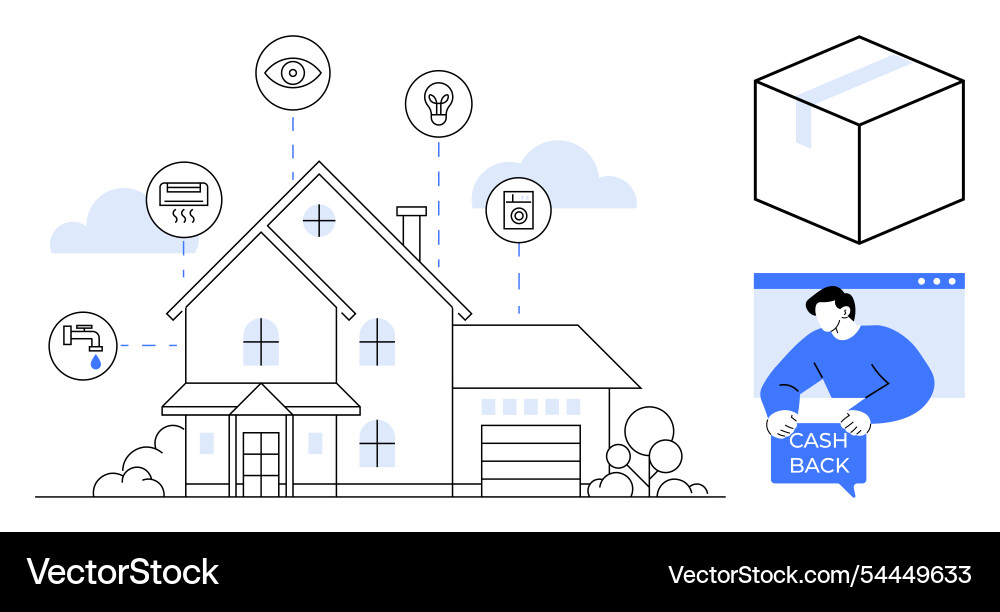 Smart home automation with device integration Smart home automation with device integration vector image