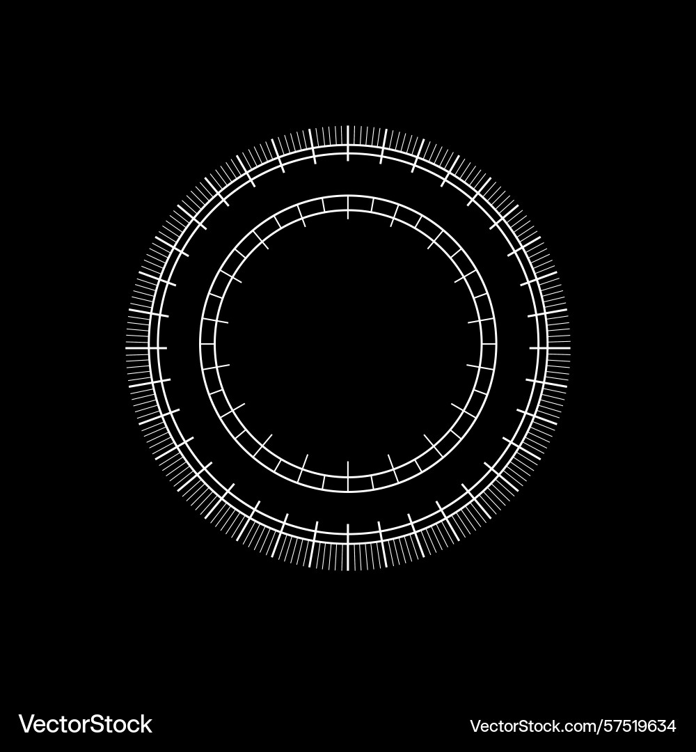 Circular scale with radial tick marks vector image