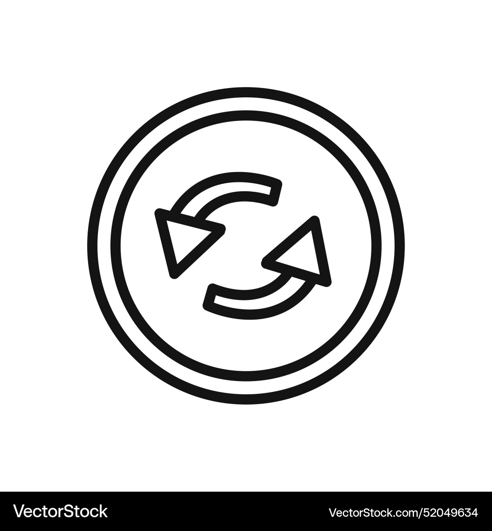 Counterclockwise rotation icon linear graphics vector image