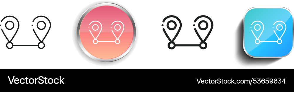 Distance icon thin linear regular and button vector image