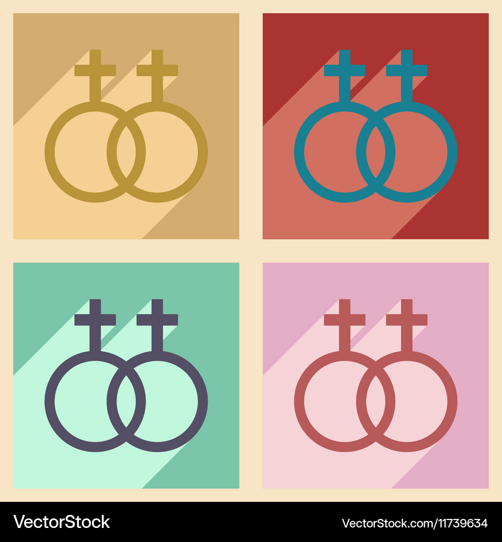 Flat with shadow concept and mobile application Vector Image