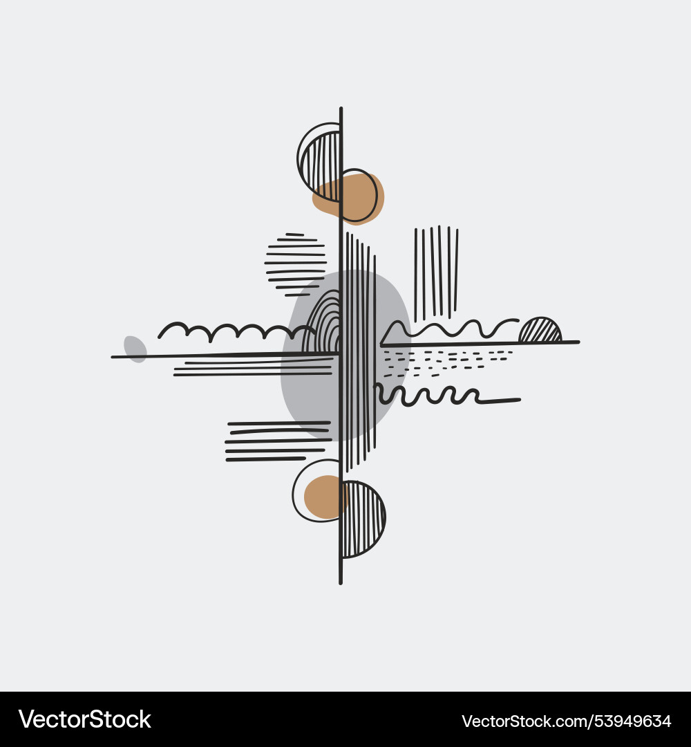 Geometric abstraction with circles and lines Geometric abstraction with circles and lines Vector Image