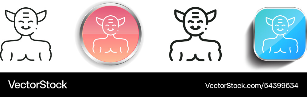 Goblin Symbol dünn linear regelmäßig und Schaltfläche Stil Goblin Symbol dünn linear regelmäßig und Schaltfläche Stil vektorbild