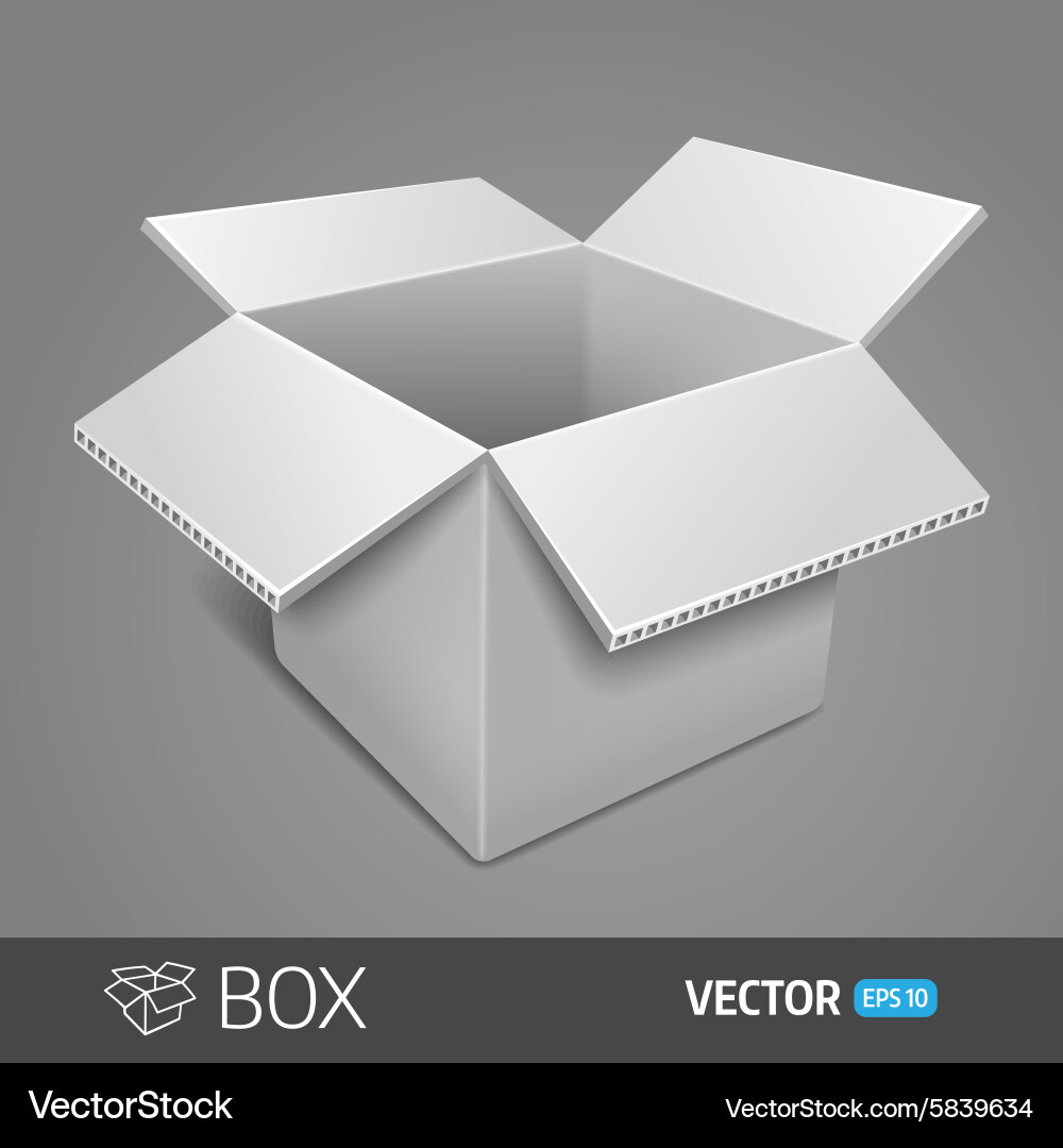 Gray Cardboard Box Vector Image