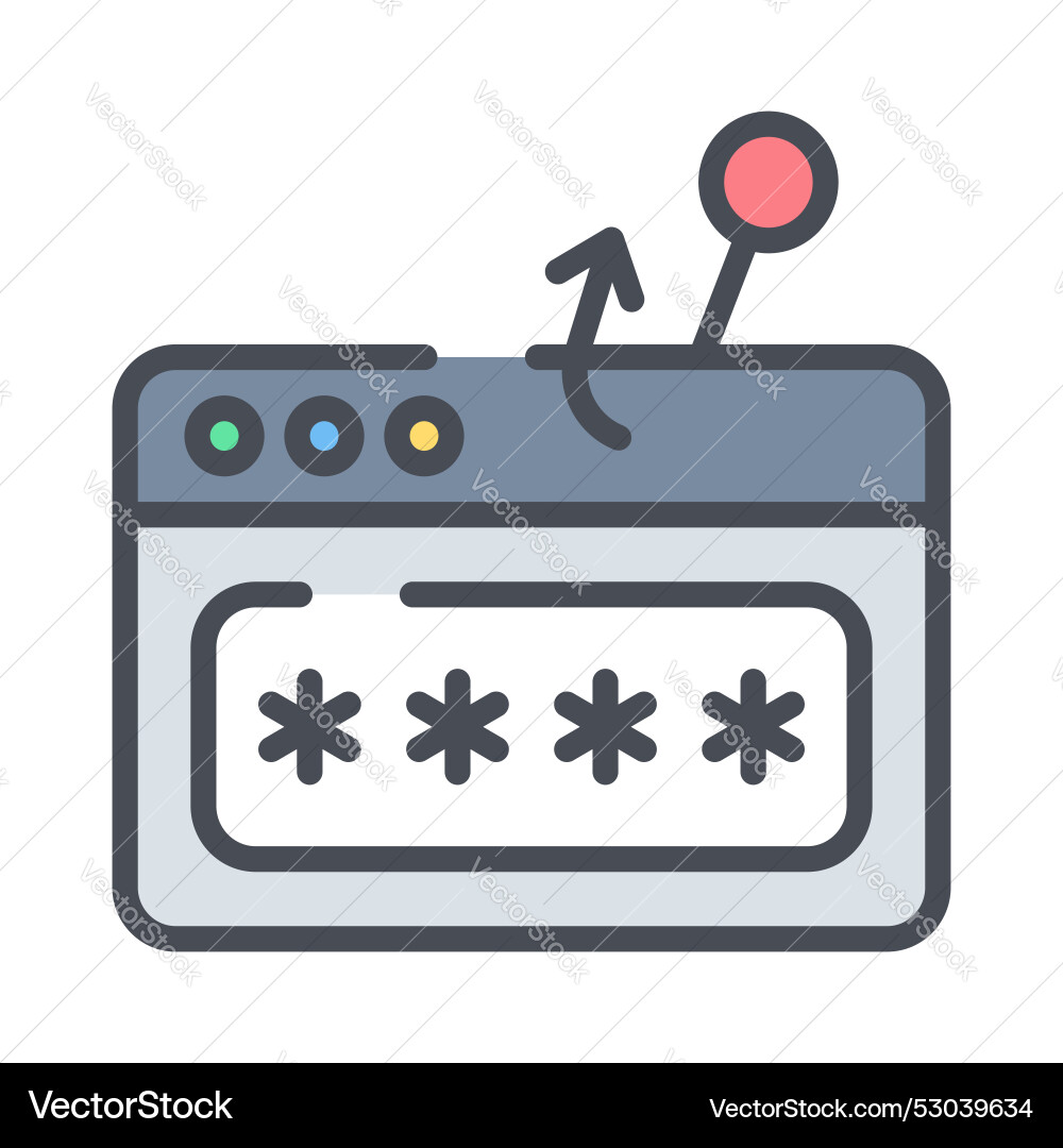 Phishing password icon hacker attack and web vector image