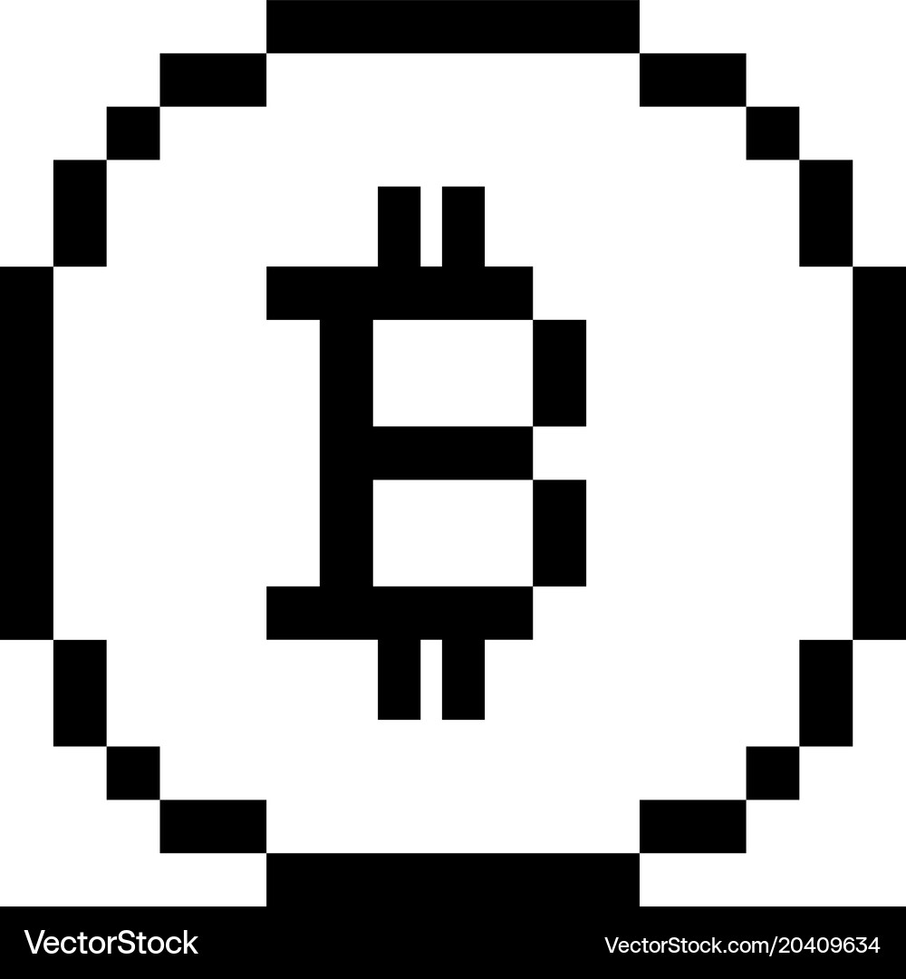 Pixel bitcoin icon (20409634) – Royalty-Free Vector | VectorStock